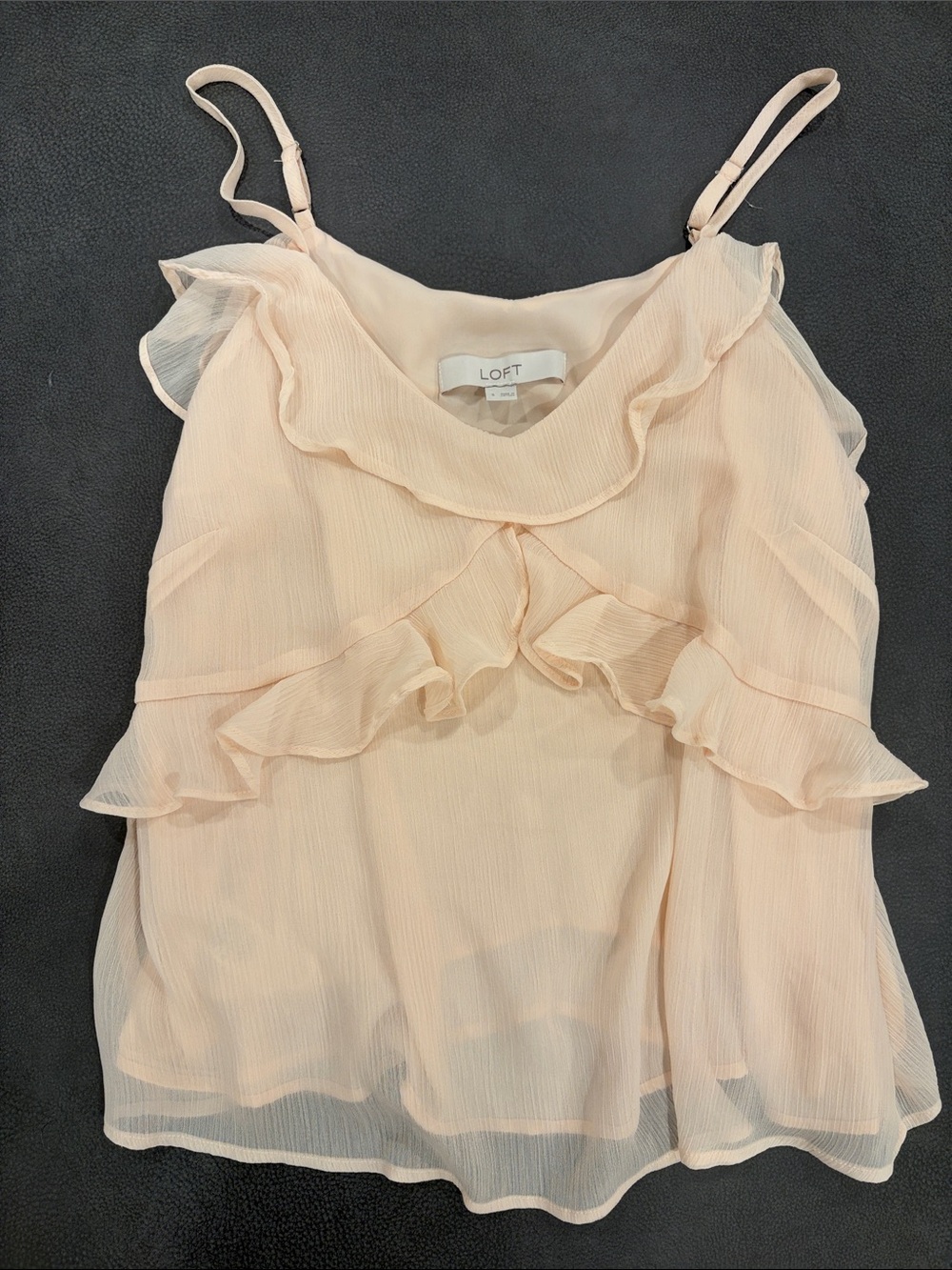 LOFT Blush Ruffle Spaghetti Strap Camisole